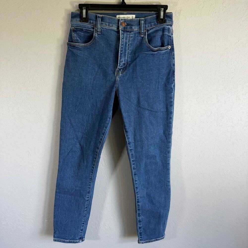 Abercrombie & Fitch The Super Skinny High Rise Ankle Mid Wash Jeans Womens 27S